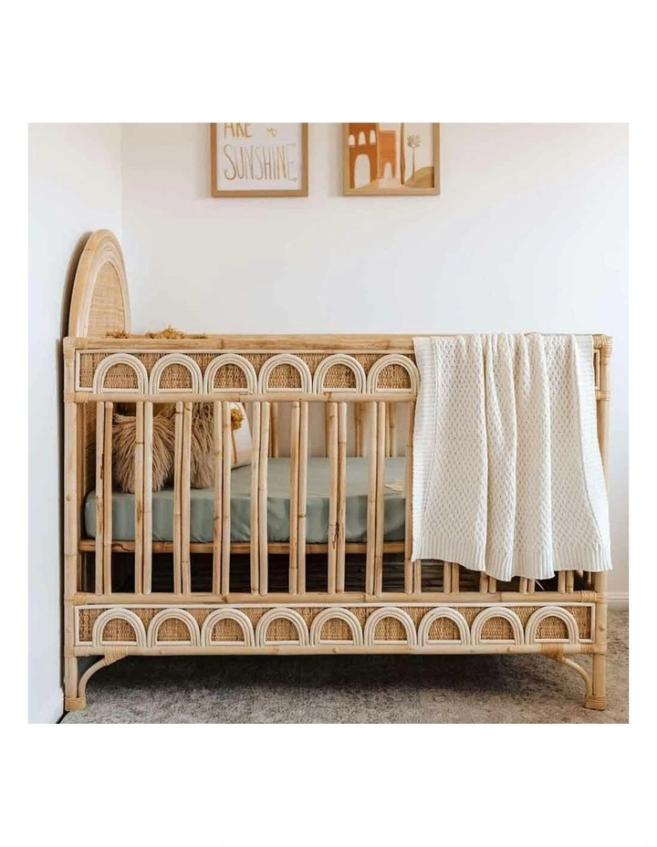 Organic Fitted Cot Sheet in Sage image 6