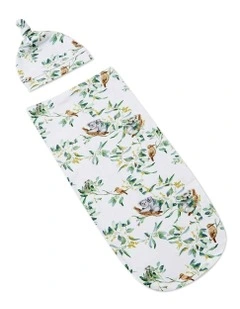 Eucalypt Organic Snuggle Swaddle & Beanie Set in Multi