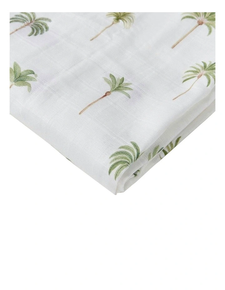 Palm Organic Muslin Wrap in Green image 2