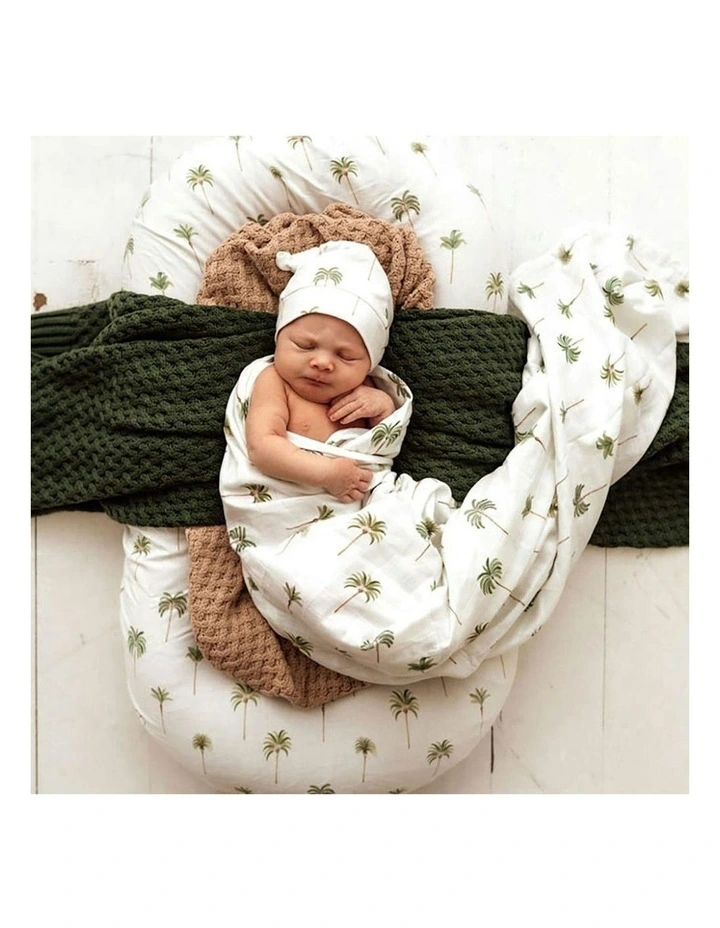 Palm Organic Muslin Wrap in Green image 5