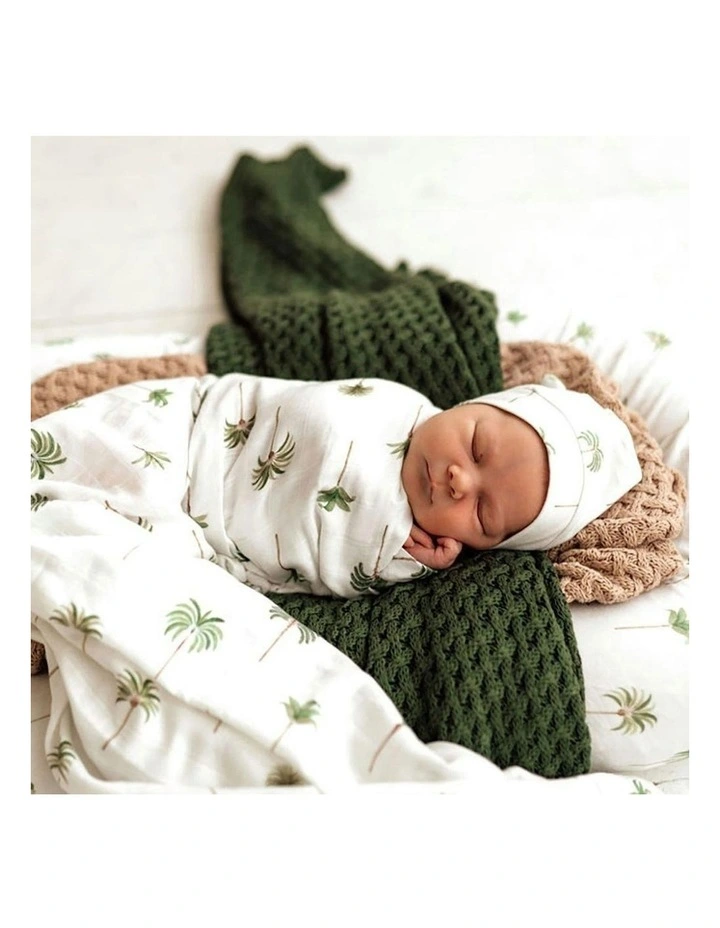 Palm Organic Muslin Wrap in Green image 6