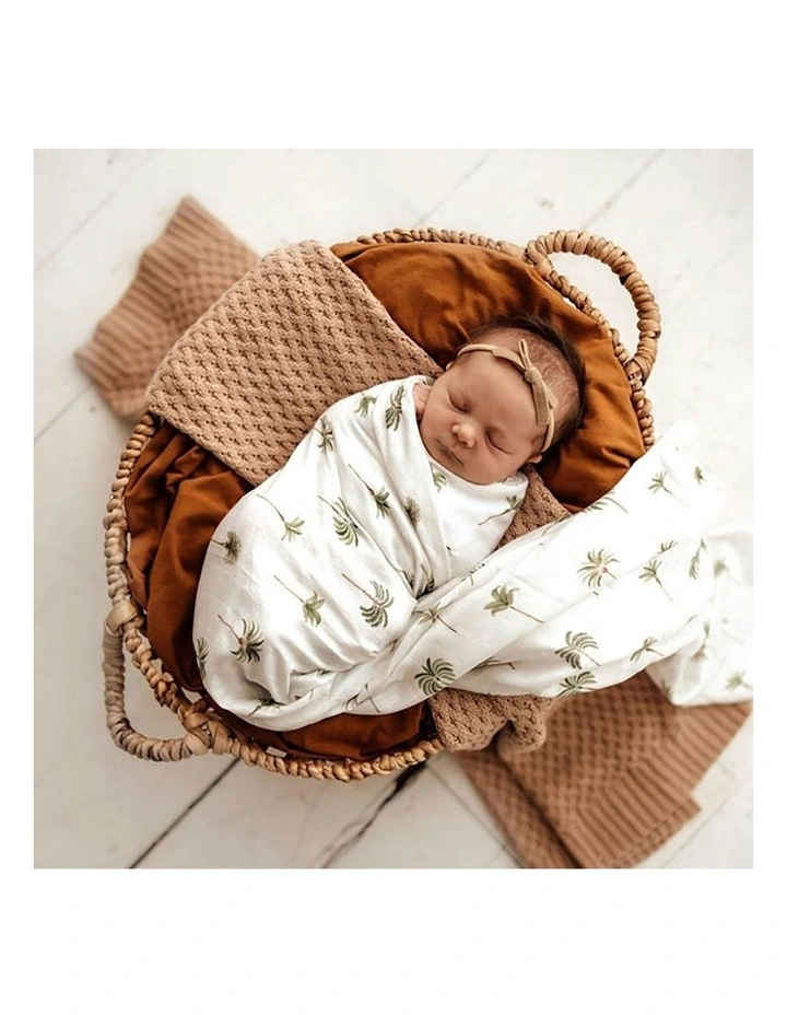 Palm Organic Muslin Wrap in Green image 7