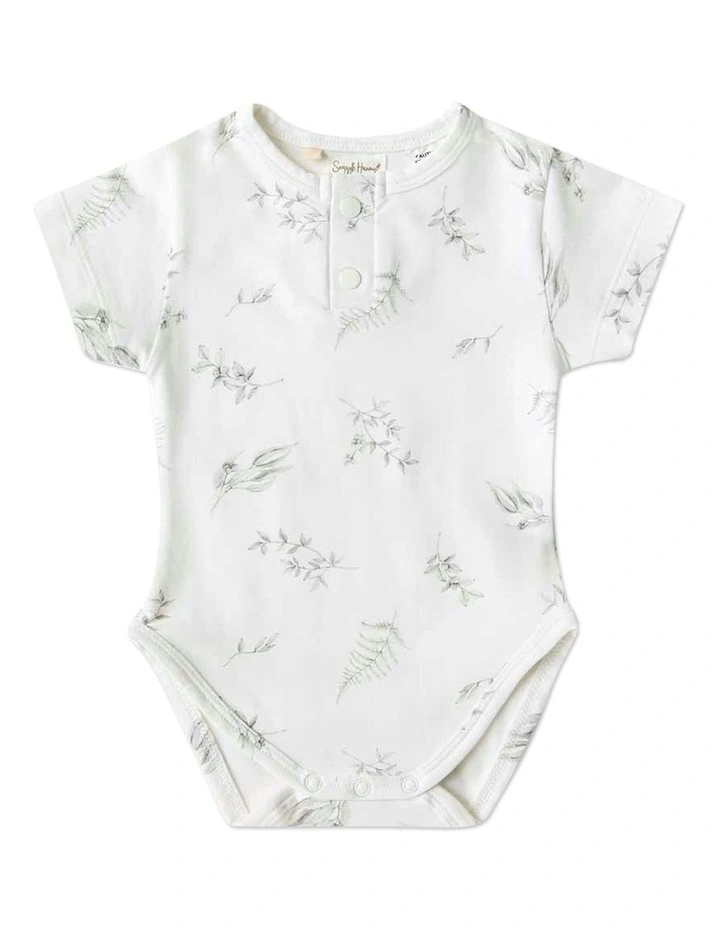 Gum Short Sleeve Organic Bodysuit in White image 1