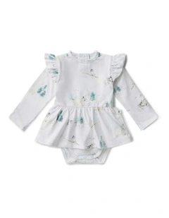 Arctic Long Sleeve Organic Dress in White