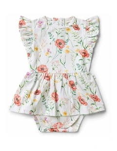 Meadow Short Sleeve Organic Dress in White
