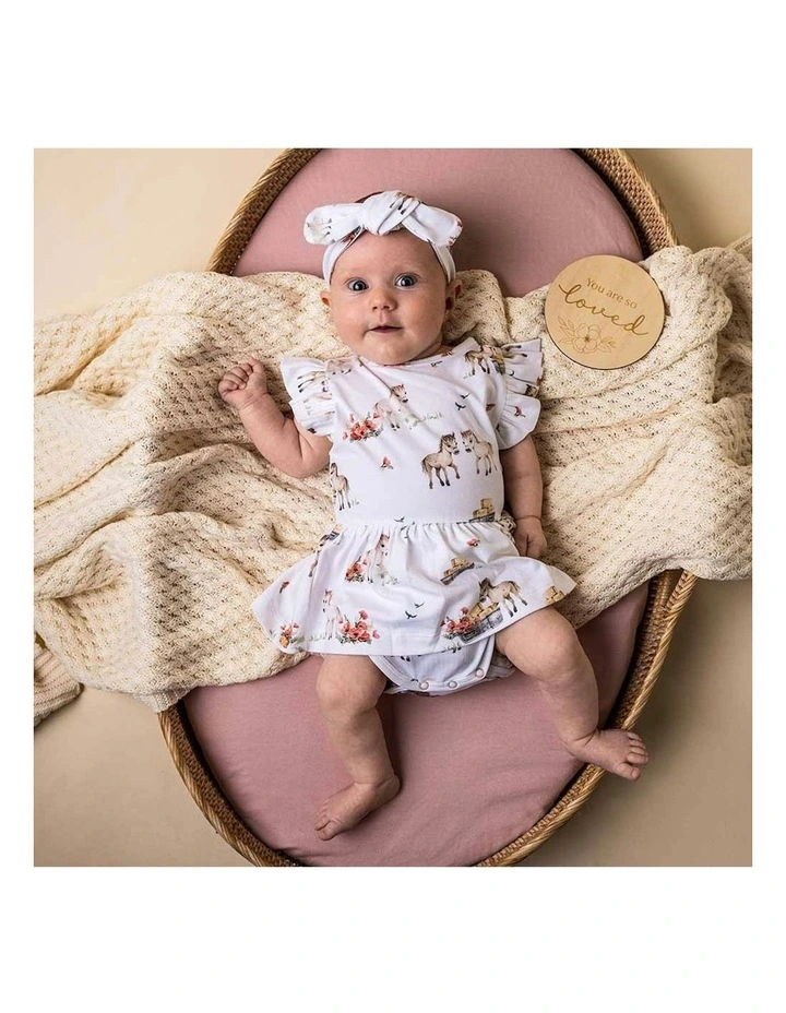 Short Sleeve Organic Dress in White image 3