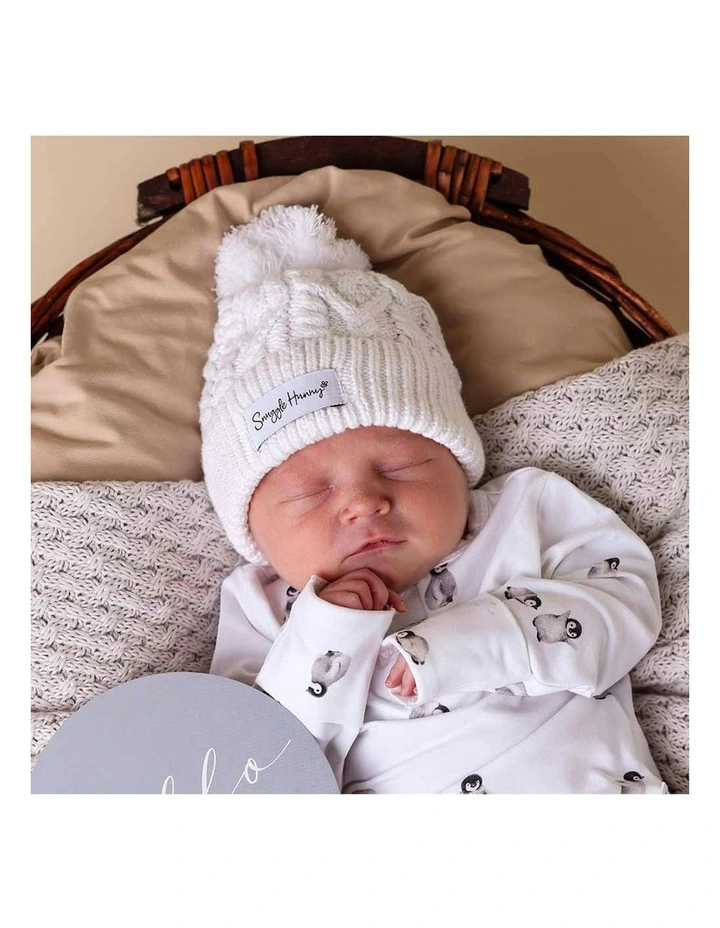 Organic Knit Beanie in White image 2
