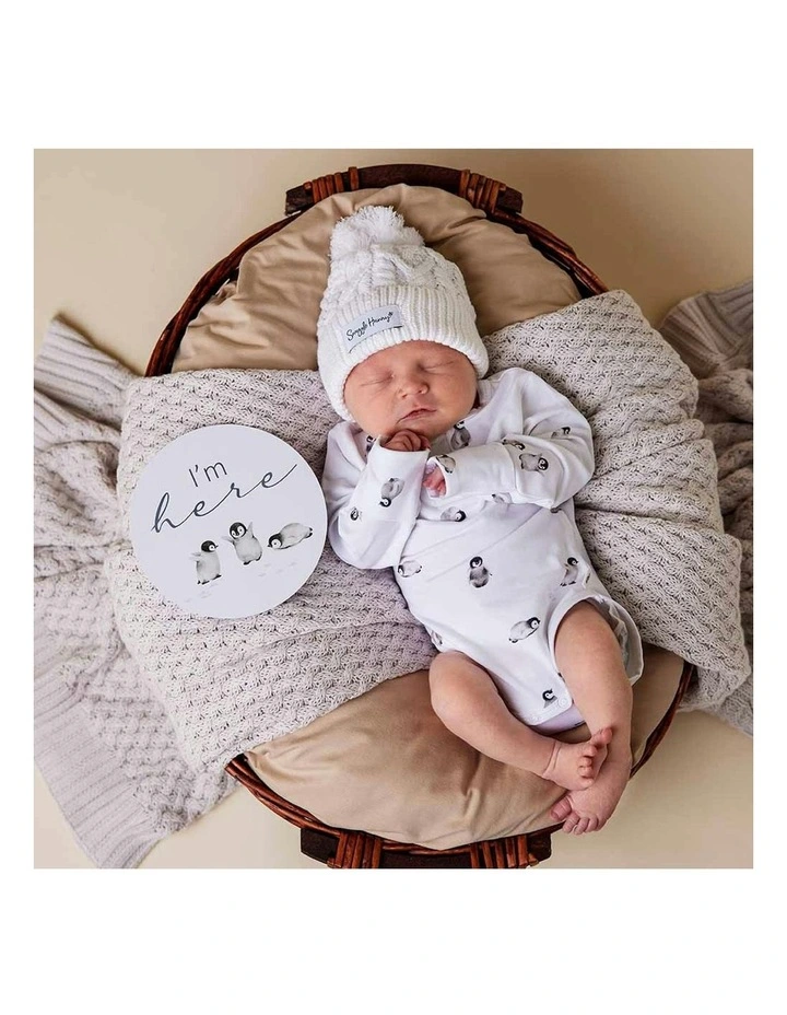 Organic Knit Beanie in White image 3