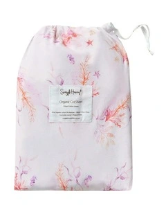 Coral Organic Fitted Cot Sheet in White