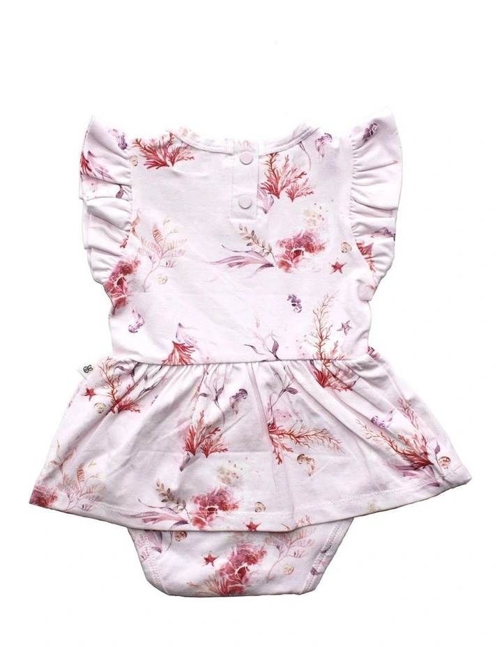 Coral Short Sleeve Organic Dress in Baby Pink image 2
