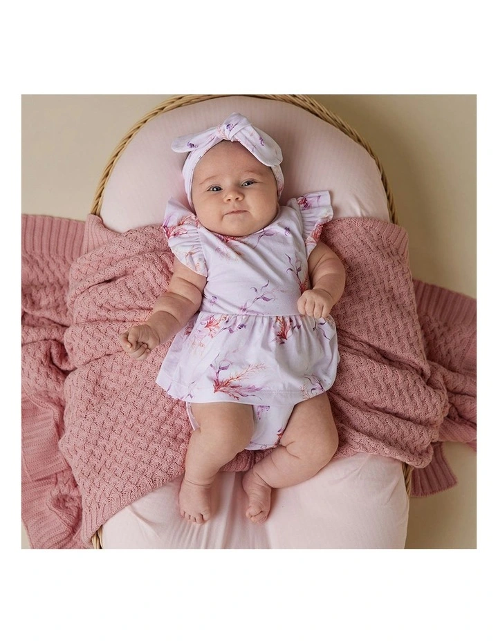 Coral Short Sleeve Organic Dress in Baby Pink image 4
