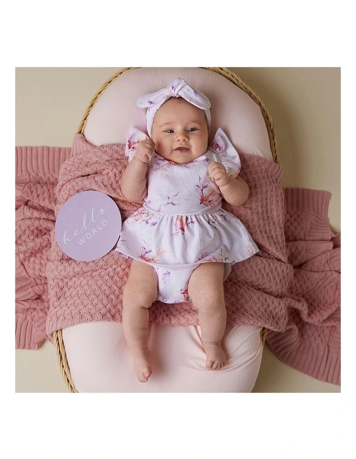 Coral Short Sleeve Organic Dress in Baby Pink image 6
