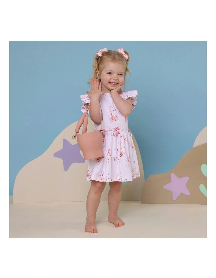 Coral Short Sleeve Organic Dress in Baby Pink image 7