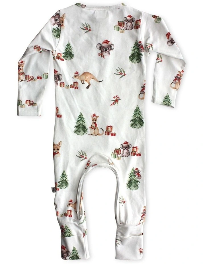Kangas And Koalas Organic Growsuit in White image 2