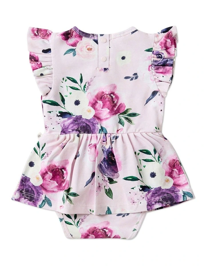Floral Kiss Short Sleeve Organic Dress in Pink image 2