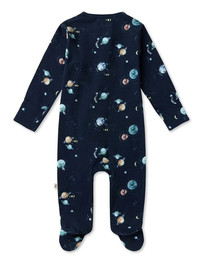 Milky Way Sleepsuit Zip Footie in Black image 2