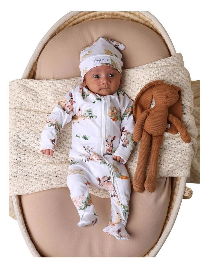 Farm Organic Sleepsuit Zip Footie in White image 3