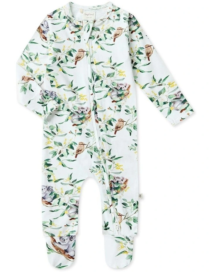 Eucalypt Organic Sleepsuit Zip Footie in White image 1