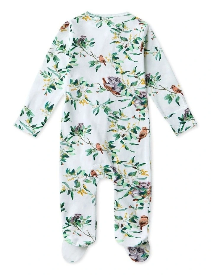 Eucalypt Organic Sleepsuit Zip Footie in White image 2