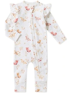 Butterfly Convertible Romper with Frill in White