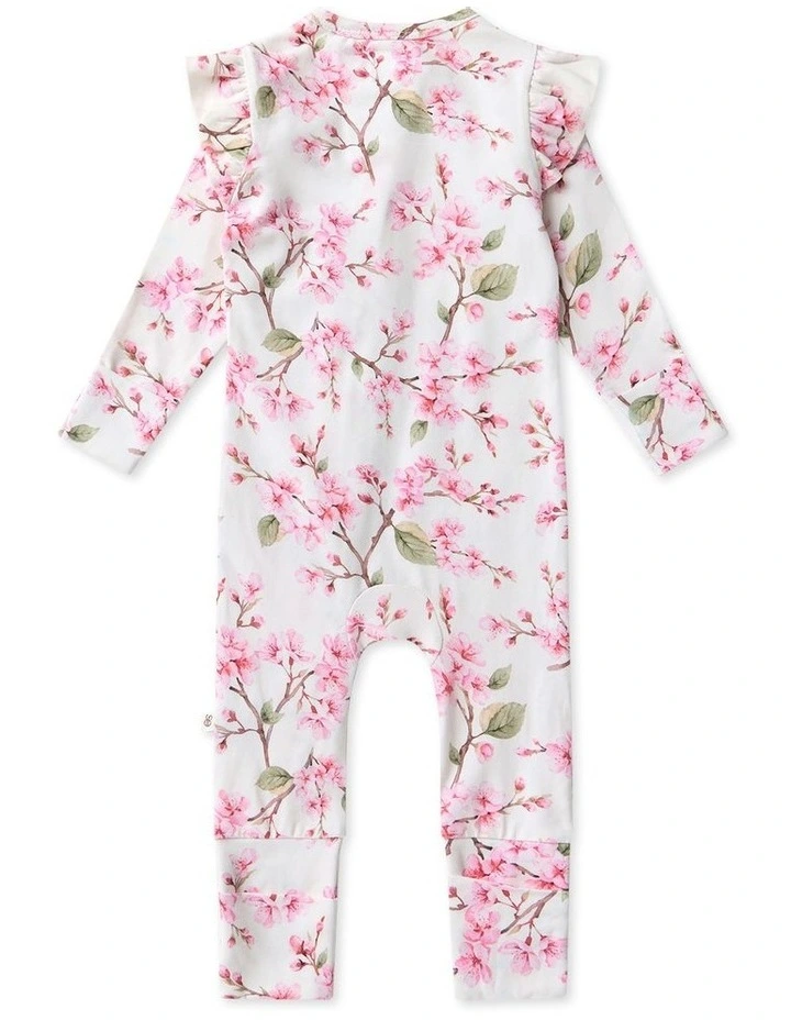 Cherry Blossom Convertible Romper with Frill in White image 2