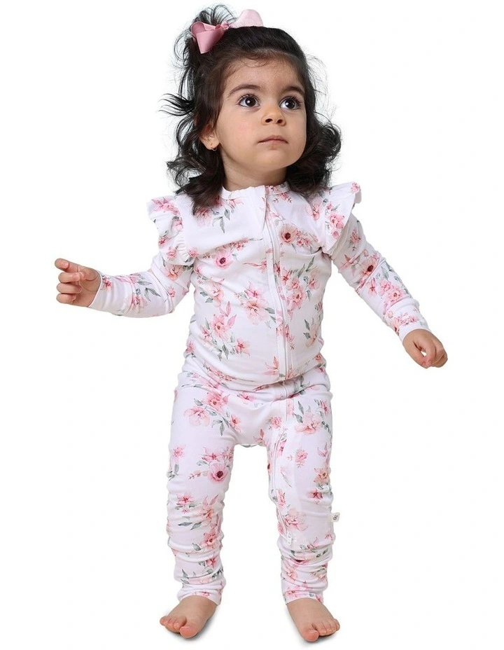 Camille Convertible Romper with Frill in White image 3