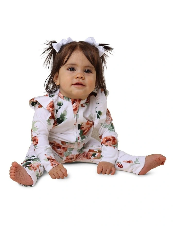 Rosebud Convertible Romper with Frill in White image 3
