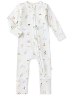 Garden Snugglesuit Convertible Romper in White