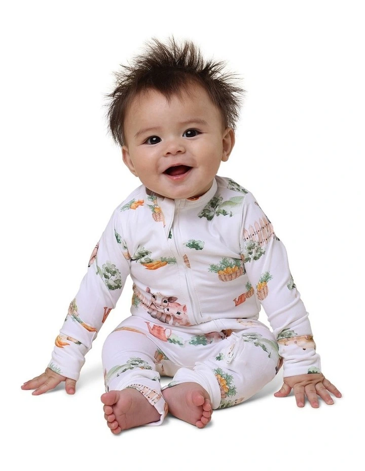 Farm Snuggle Convertible Romper in White image 3
