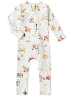 Diggers and Tractors Suit Convertible Romper in