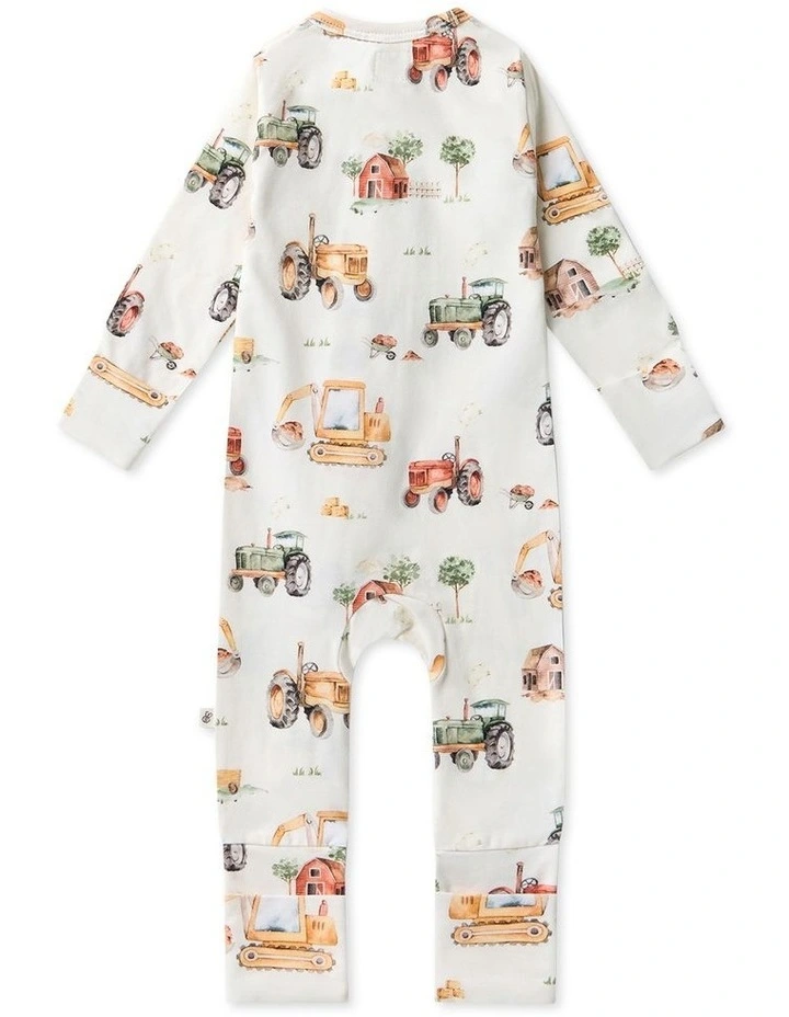 Diggers and Tractors Suit Convertible Romper in image 2