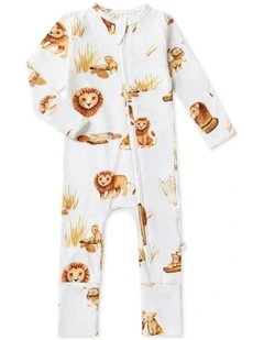 Lion suit Convertible Romper in White