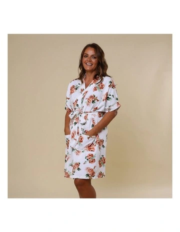 Organic Maternity Robe in Rosebud