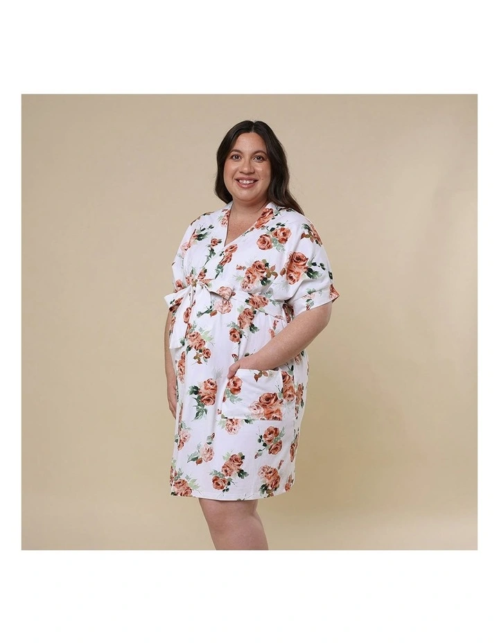 Organic Maternity Robe in Rosebud image 3