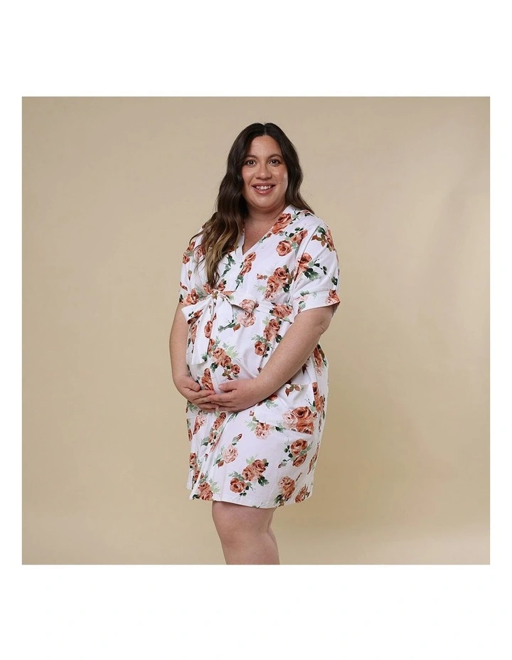 Organic Maternity Robe in Rosebud image 5