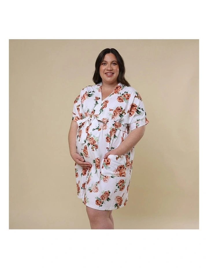 Organic Maternity Robe in Rosebud image 7