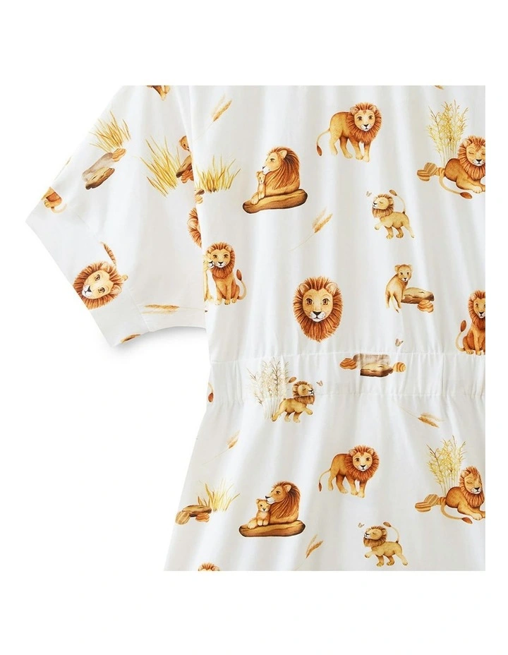 Organic Maternity Robe in Lion Print image 4
