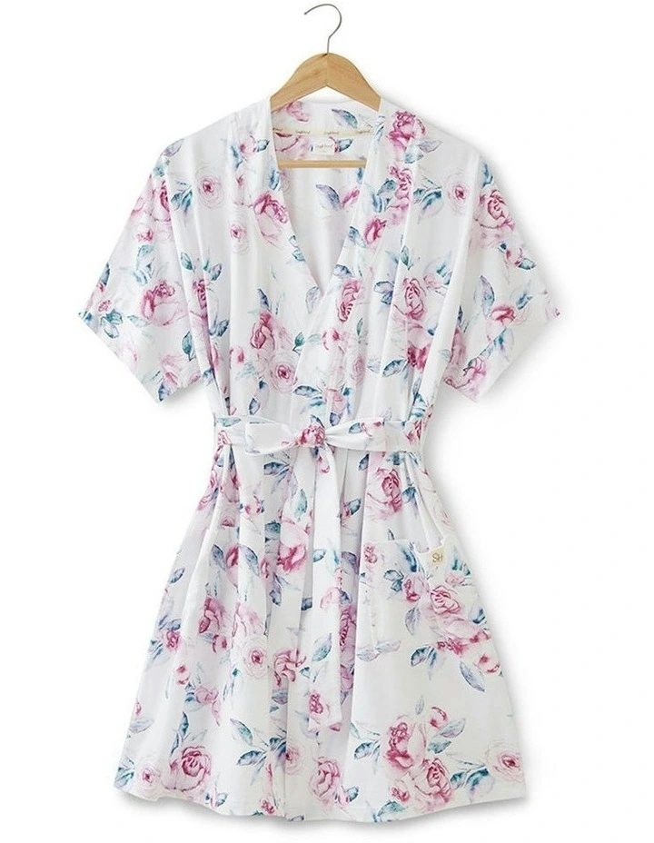 Organic Maternity Robe in Lilac Skies image 2
