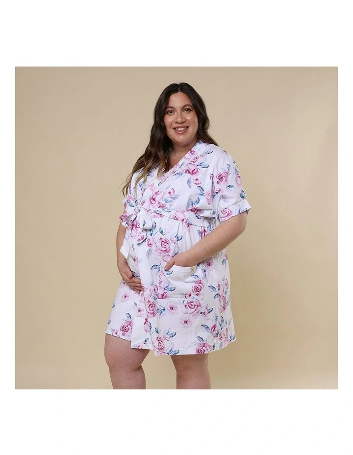Organic Maternity Robe in Lilac Skies image 5