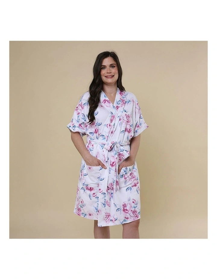 Organic Maternity Robe in Lilac Skies image 6