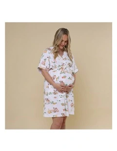 Organic Maternity Robe in Farm