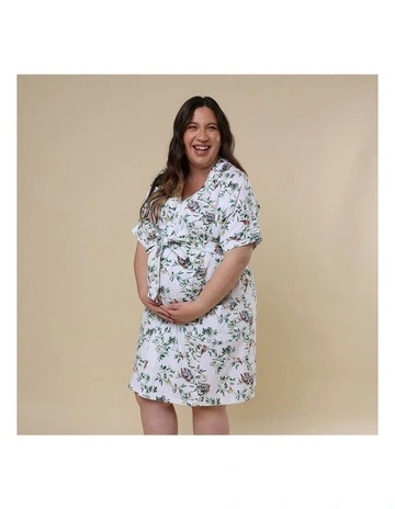 Organic Maternity Robe in Eucalypt