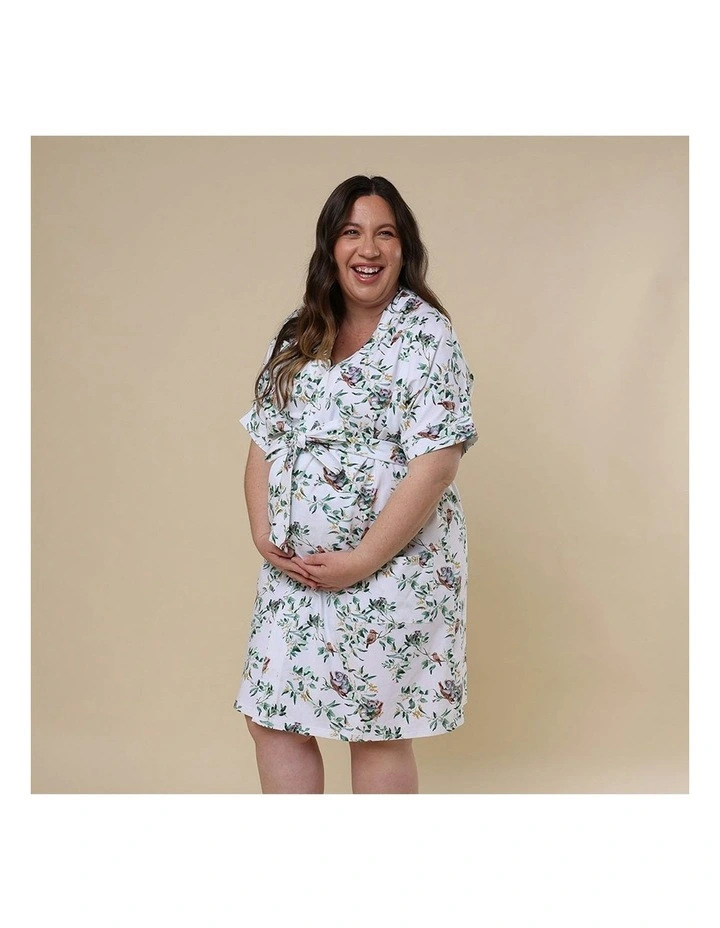 Organic Maternity Robe in Eucalypt image 1