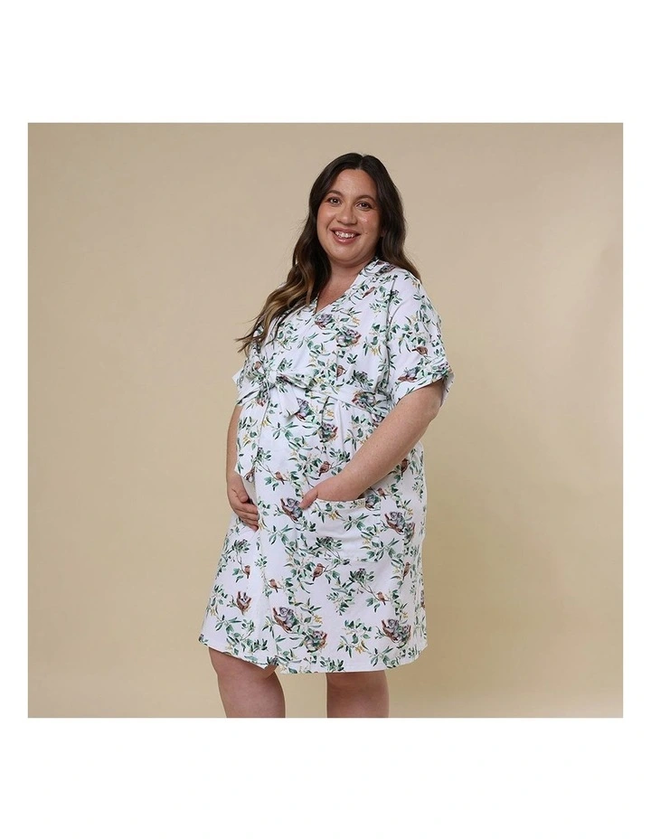 Organic Maternity Robe in Eucalypt image 3