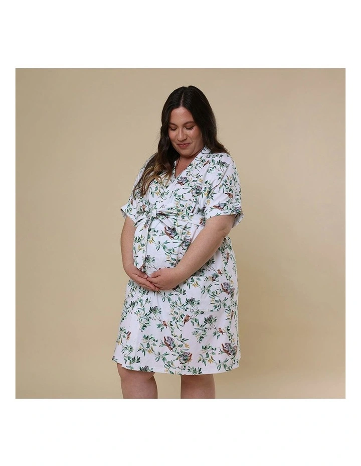 Organic Maternity Robe in Eucalypt image 6