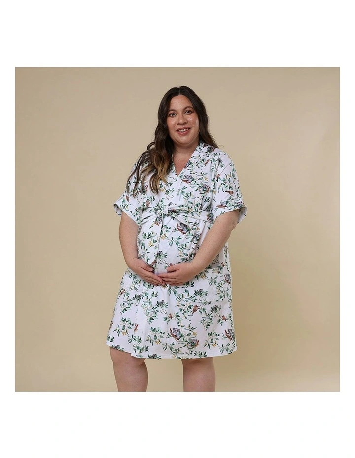 Organic Maternity Robe in Eucalypt image 7