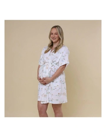 Organic Maternity Robe in Duck Pond