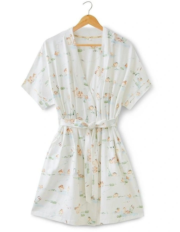 Organic Maternity Robe in Duck Pond image 2