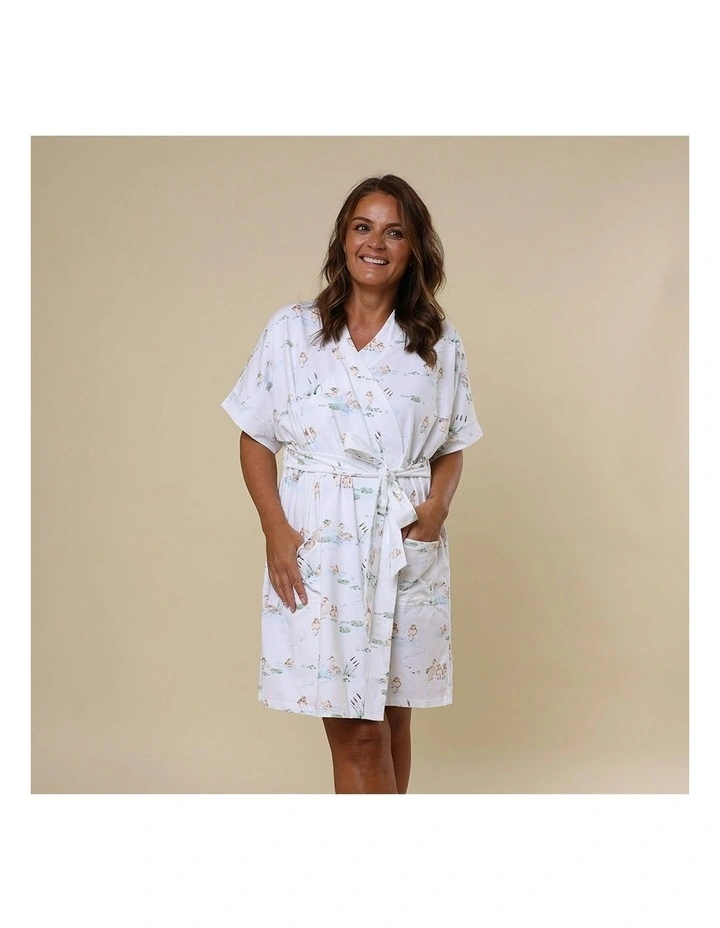 Organic Maternity Robe in Duck Pond image 5