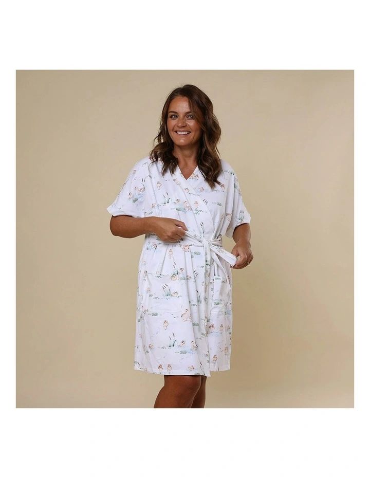 Organic Maternity Robe in Duck Pond image 7